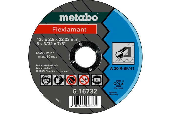 Отрезной диск Metabo Flexiamant 125x2,5x22,2 Сталь, TF 41 (616732000)