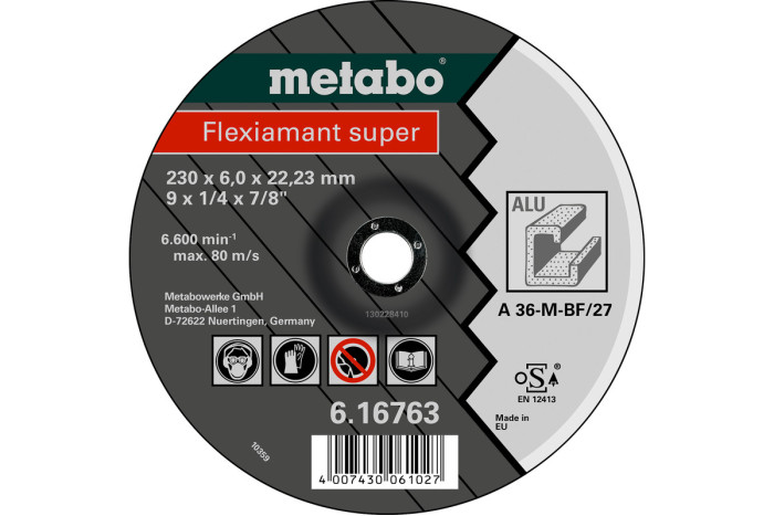 Зачисний диск Metabo Flexiamant super 230x6,0x22,2 Алюміній, SF 27 (616763000)