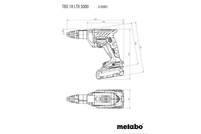 Аккумуляторный шуруповерт для гипсокартона Metabo TBS 18 LTX BL 5000 (620063500)