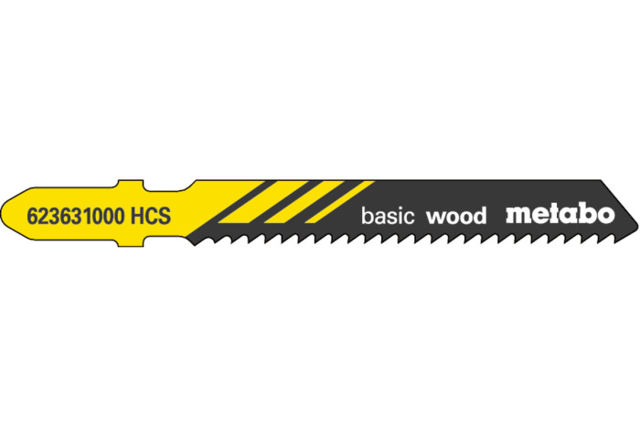 5 пилкових полотен для лобзиків Metabo «Basic Wood», 51/ 2,0 мм (623631000)