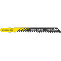5 пилкових полотен для лобзиків Metabo «Basic Wood», 74/ 3,0 мм (623632000)