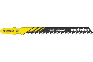 3 лобзиковые пилки Metabo «Fast Wood», 74/ 4,0 мм (623964000)