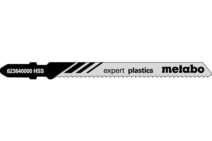 5 лобзиковых пилок Metabo «Expert Plastics», 74/2,0 мм (623640000)