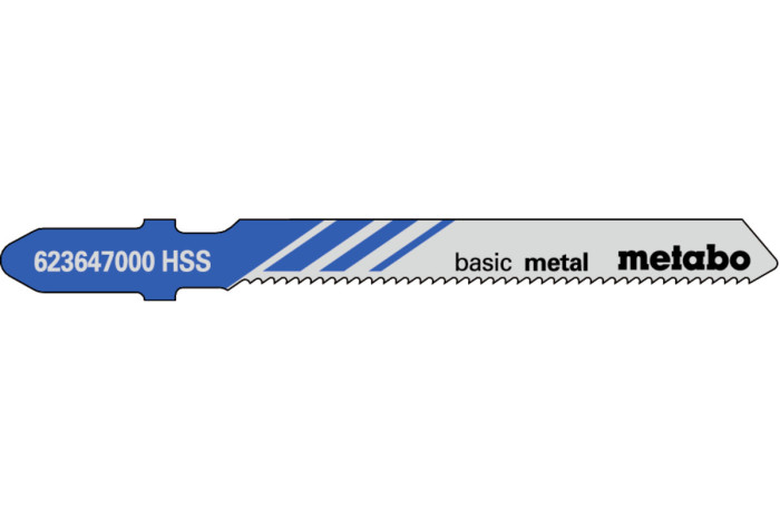 5 лобзиковых пилок Metabo «Basic Metal», 51/ 1,2 мм (623647000)