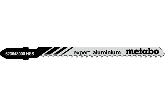5 пилкових полотен для лобзиків Metabo «Expert Aluminium», 74/ 3,0 мм (623648000)
