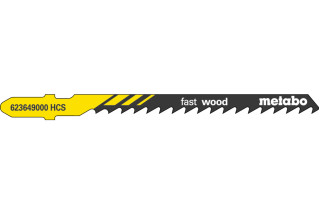 5 лобзиковых пилок Metabo «Fast Wood», 74/ 4,0 мм (623649000)