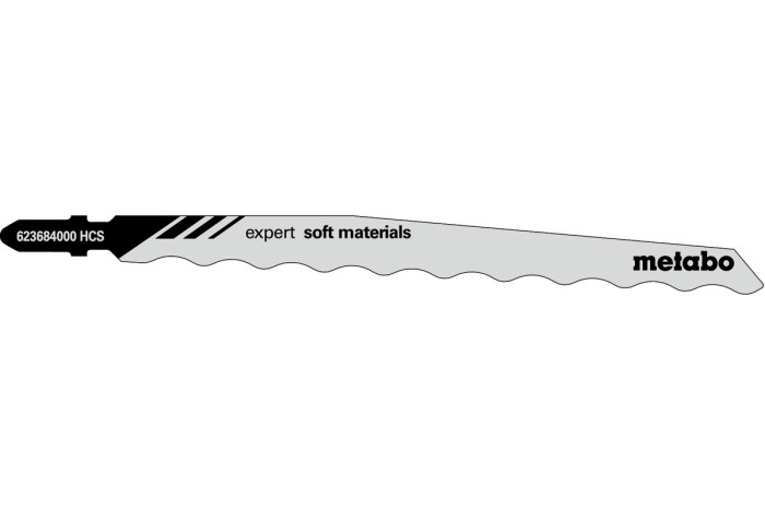 3 лобзиковые пилки Metabo «Expert Soft Materials», 126 мм (623684000)