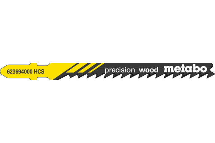 5 пилкових полотен для лобзиків Metabo «Presicion Wood», 74/ 4,0 мм (623694000)