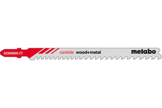 3 пилкових полотна для лобзиків Metabo «Carbide Wood + Metal», 108/3,5–5 мм (623836000)