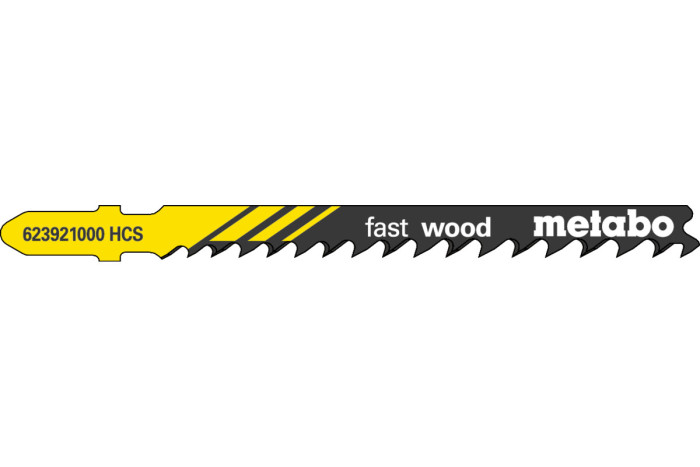 5 лобзиковых пилок Metabo «Fast Wood», /Progr. (623921000)