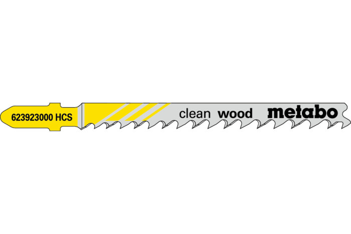 5 пилкових полотен для лобзиків Metabo «Clean Wood», 74 мм/Progr. (623923000)