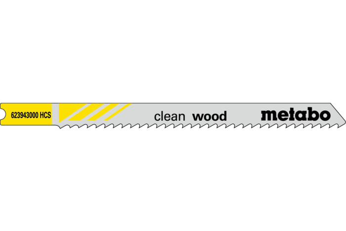 5 пилкових U-подібних полотен для лобзиків Metabo «Clean Wood», 82/2,5 мм (623943000)