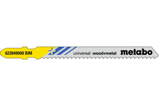 5 пилкових полотен для лобзиків Metabo «Universal Wood + Metal», 90/ 2,5 мм (623949000)