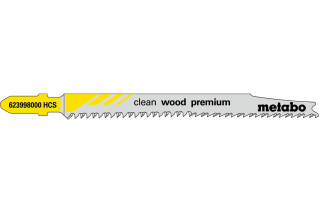 5 лобзиковых пилок Metabo «Clean Wood Premium», 93/ 2,2 мм (623998000)