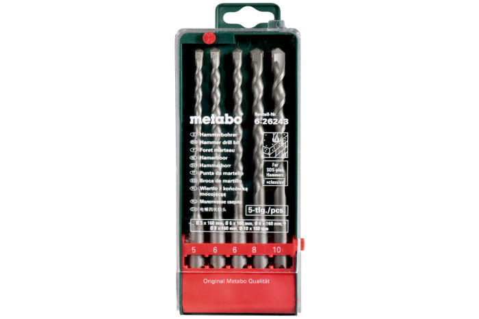 Набор буров Metabo SDS-Plus Classic, 5 предметов (626243000)