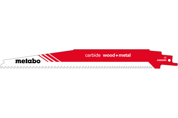 Пилка для сабельных пил Metabo «Carbide Wood + Metal», 225 x 1,25 мм (626560000)