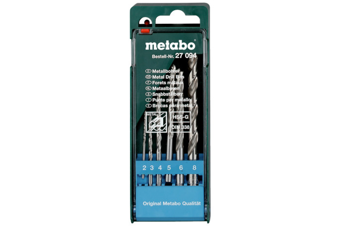 Касета зі свердлами Metabo HSS-G, 6 предметів (627094000)