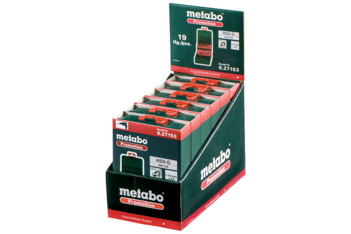 Касета зі свердлами Metabo HSS-G, SP, 19 предметів (627153000)
