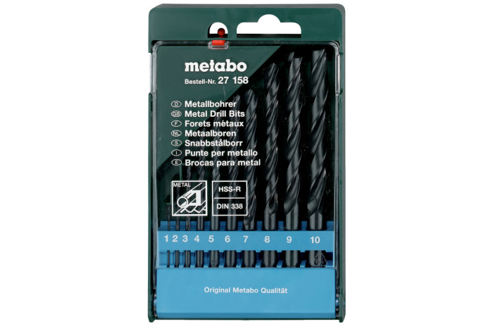 Кассета со сверлами Metabo HSS-R, 10 предметов (627158000)