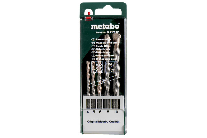 Кассета со сверлами по бетону Metabo PRO, 5 предметов (627181000)
