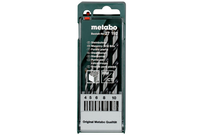 Кассета со сверлами Metabo по камню, 5 предметов (627192000)