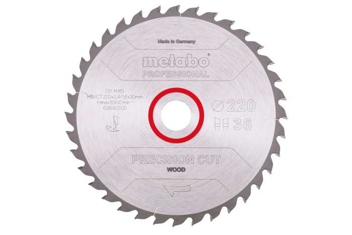 Пильное полотно Metabo «Precision Cut Wood - Professional»,  220x30, Z36 WZ 10° (628042000)