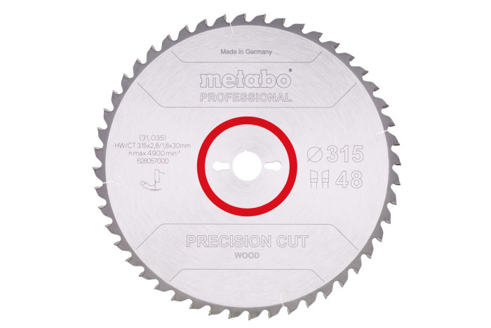 Пильное полотно Metabo «Precision Cut Wood — Professional», 315х30, Z48 WZ 0° (628057000)