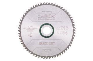 Пильное полотно Metabo «Multi Cut - Professional», 216x30, Z64 FZ/TZ, 10° (628063000)
