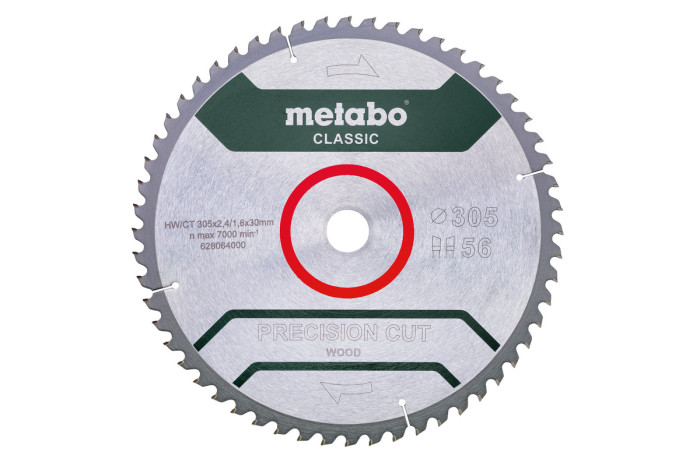Пильное полотно Metabo «Precision Cut Wood — Classic» 305x30, Z56 WZ 5° neg (628064000)