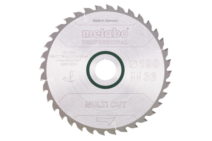 Пилкове полотно Metabo «Multi Cut — Professional», 190x30, Z36 WZ 5° (628075000)