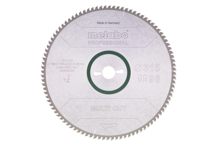 Пильное полотно Metabo «Multi Cut — Prpfessional», 315x30, Z96 FZ/TZ, 5°neg. (628092000)