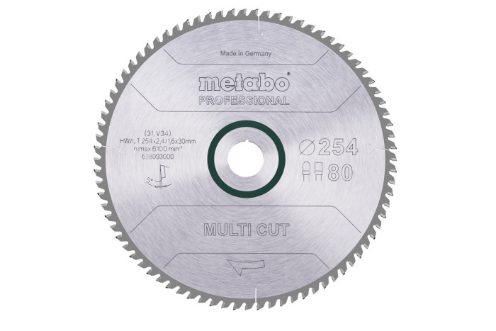 Пильное полотно Metabo «Multi Cut — Professional», 254x30, Z80 FZ/TZ, 5° (628093000)