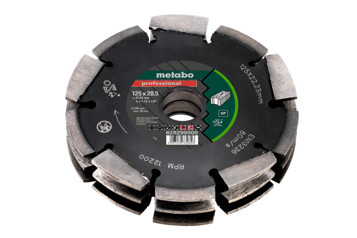 Алмазний універсальний фрезерувальний круг Metabo 125x28.5x22.23 мм, "UP", "professional" (628299000)
