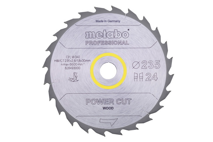 Пильное полотно Metabo «Power Cut Wood — Professional», 235x30, Z24 WZ 20° (628493000)