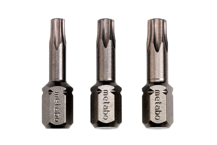 3 Инструментальные насадки для винтов Metabo Torx TX15/ TX20/ TX25 Torsion (628539000)