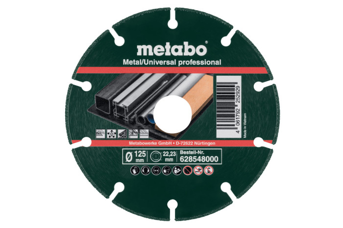 Алмазний відрізний диск для металу Metabo 125x1,3x22,23 мм, MUP Universal, professional (628548000)