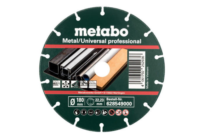 Алмазний відрізний диск для металу Metabo 180x1,6x22,23 мм, MUP Universal, professional (628549000)