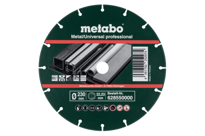Алмазний відрізний диск для металу Metabo 230x1,6x22,23 мм, MUP Universal, professional (628550000)