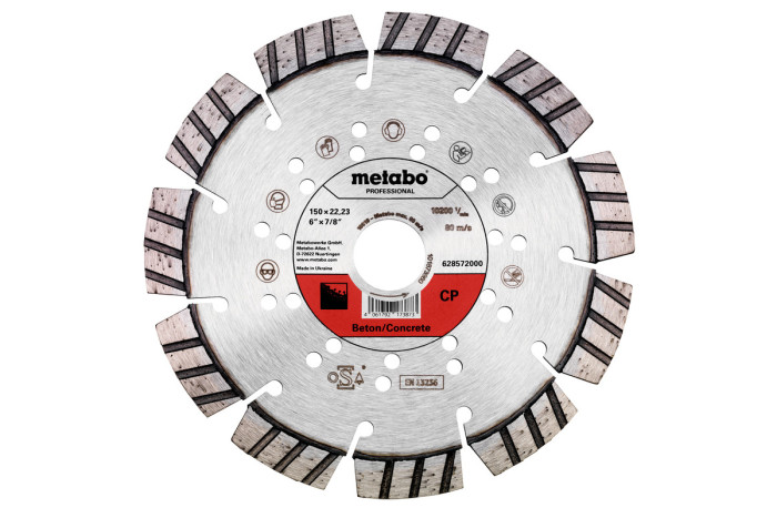 Алмазный отрезной диск Metabo 150x22,23 mm, "CP", бетон "professional" (628572000)