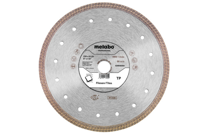 Алмазный отрезной диск Metabo 230x22,23 mm, "TP", Плитка "professional" (628580000)