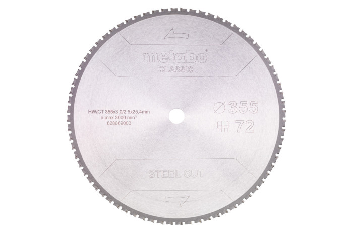 Пилкове полотно Metabo «Steel Cut - Classic», 355x25,4 Z72 FZFA/FZFA 4° (628669000)