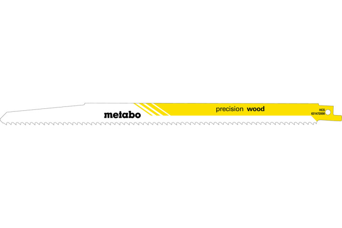 5 пилкових полотен для шабельних пил Metabo «Precision Wood», 300 x 1,25 мм (631472000)