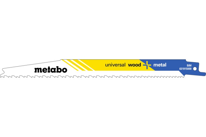 5 пилок для сабельных пил Metabo «Universal Wood + Metal», 200 X 1,25 мм (631915000)