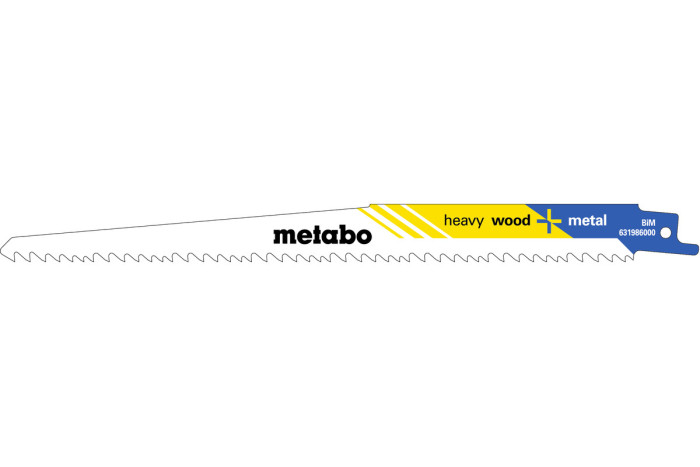 5 пилкових полотен для шабельних пил Metabo «Heavy Wood + Metal», 225 x 1,25 мм (631986000)