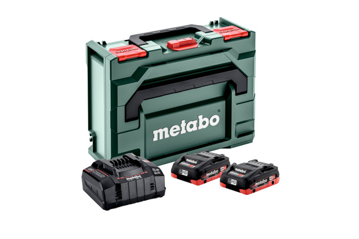 Набір акумуляторів Metabo 18В 2×4А·год + зарядний пристрій ASC 145 + кейс metaBOX (685130000)