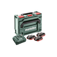 Набор аккумуляторов Metabo 18В 3×4А·ч + зарядное устройство ASC 55 + кейс Metaloc (685133000)