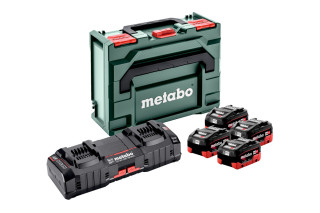 Набор аккумуляторов Metabo 18В 4×8А·ч + зарядное устройство ASC 145 Duo + кейс Metaloc (685135000)