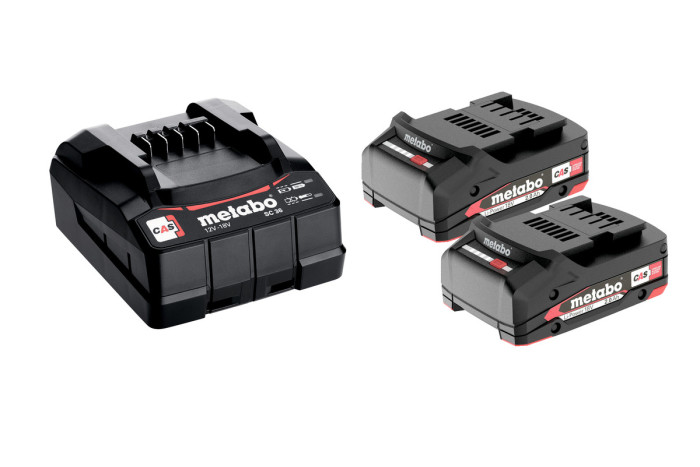 Набір акумуляторів Metabo 18В 2×2А·год + зарядний пристрій SC 30 (685161000)