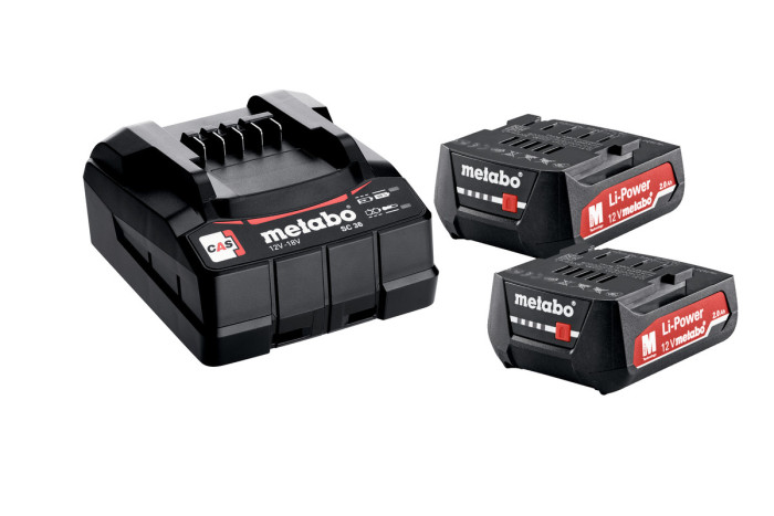 Набор аккумуляторов Metabo 12В 2×2А·ч + зарядное устройство SC 30 (685300000)