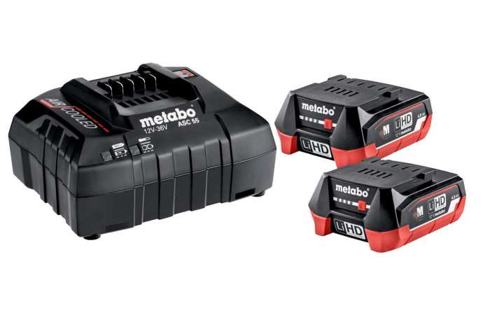 Набір акумуляторів Metabo 12В 2×4А·год + зарядний пристрій ASC 55 (685301000)